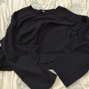 Free people movement cropped sweater, bell sleeved Top